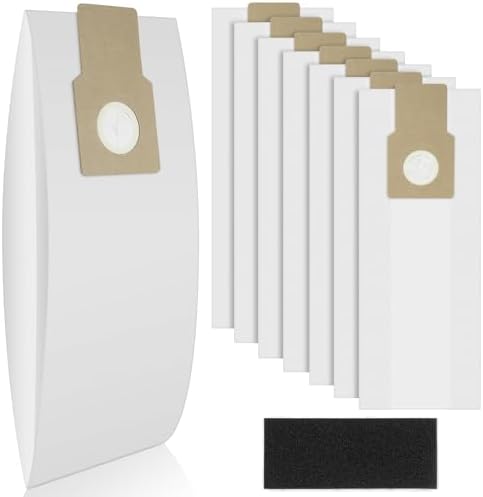 Type U/L/O Vacuum Bags for Kenmore 5068, 50688, 50690, 50105 Upright Vacuum, 8 Pack Paper Bags for Miele Type Z, S170-S180, S183, S184, for Panasonic Type U-2, with 1 Foam Filter