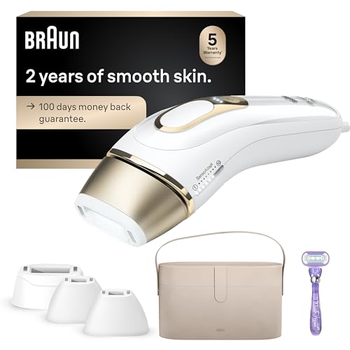 Braun Smart IPL, Silk·Expert Pro 5: at Home Laser Hair Removal for Women and Men, Permanent Visible Hair Reduction in Hair Regrowth for Body & Face, Wide Head and Two Precision Heads, IPL5347