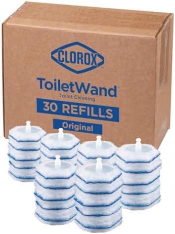 CLOROX ToiletWand Toilet Cleaning Refills, Disinfecting Scrubbing Pads, 30 Count (Pack May Vary)