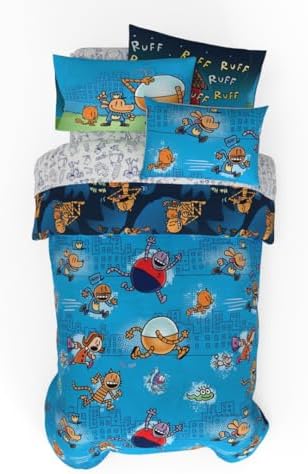 Franco Dog Man Supa Book Kids Bedding Super Soft & Cozy Reversible Microfiber Comforter and Sheet Set with Sham, 5 Piece Twin Size, (Officially Licensed Product)