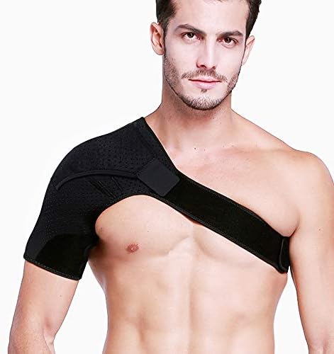 HUEGLO Right Shoulder Brace for Men,Torn Rotator Cuff Support Women Shoulder Stabilizer Brace for Shoulder Pain Relief