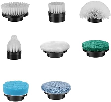 qimedo Battery Electric Tile Floor Scrubber Brushes Heads, 8-in-1 Electric Spin Scrubber Replacement Brush Heads for qimedo, Leebein, Keimi, Alloyman, Bomves, YKYI, BEI & Hong