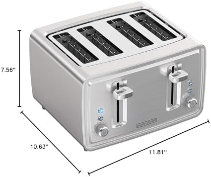 BLACK+DECKER 4-Slice Toaster, Stainless Steel, TR4900SSD