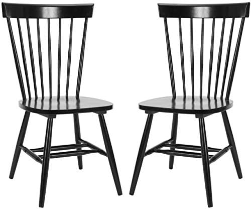 SAFAVIEH Parker Spindle Windsor Set of 2 Dining Chair, 17, Black