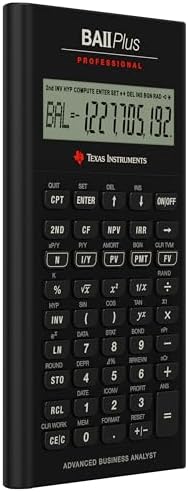 Texas Instruments BA II Plus Professional Financial Calculator Silver 9.8 Inch