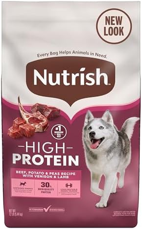 Nutrish High Protein Beef, Potato & Peas Recipe with Venison & Lamb Dry Dog Food, 12 lb. Bag, Packaging May Vary (Rachael Ray)
