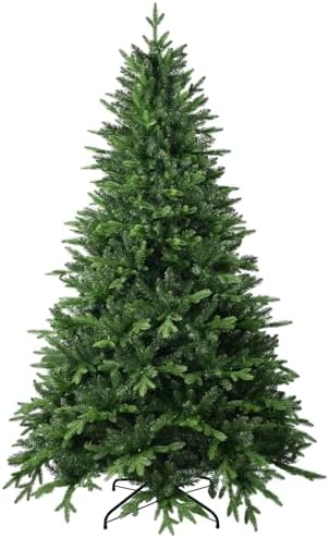 6FT Artificial Christmas Tree with 1413 PE&PVC Mixed Branch Tips, Unlit Hinged Premium Spruce Fake Xmas Trees, Green, Foldable Base
