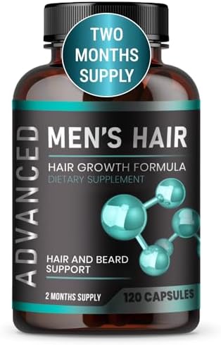 Hair Growth Vitamins For Men - Anti Hair Loss Pills. Regrow Hair & Beard Growth Supplement For Volumize, Thicker Hair.Stop Hair Loss And Thinning Hair With Biotin & Saw Palmetto Hair Vitamins.120 Caps
