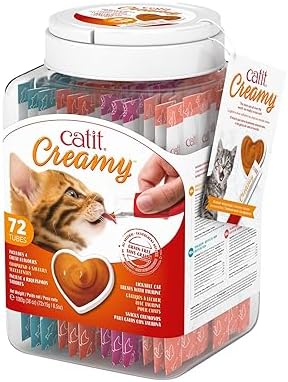 Catit Creamy Lickable Cat Treat – Hydrating and Healthy Treat for Cats of All Ages - Assortment, 72-Pack