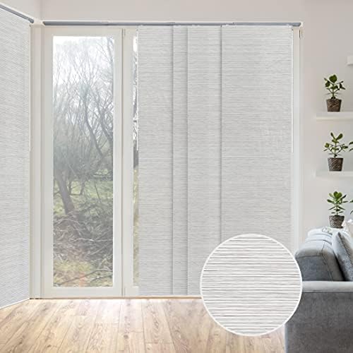 GoDear Design Adjustable Vertical Blinds for Patio Doors, Panel Track Blinds for Indoor Windows and Room Dividers, Extendable Track from 45.8" to 86" W, Trimmable Panel Curtains Up to 96" H, Marble