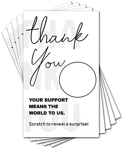 50 Blank Gift Certificate Thank You Scratch Off Cards Vouchers, for Small Business, Spa Beauty Makeup Hair Salon Restaurant, Bridal Baby Shower Christmas Birthday Wedding Holiday
