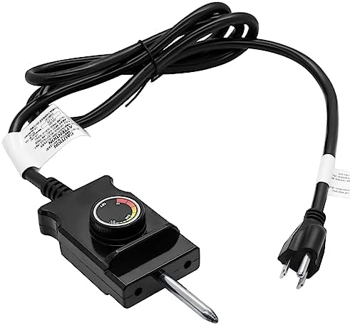 Adjustable Thermostat Controller Probe Cord for Masterbuilt Analog Electric Smokers , Thermostat Control with Power Cord Replacement Parts for Most Electric Smoker and Grills Heating Element