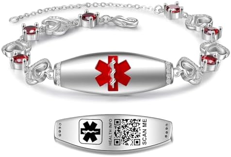 Upgraded Medical Bracelets Men Women with QR Code Medical Alert ID Bracelets - Titanium Steel Wristband Fits Wrists Up 8''-10'' - More Space Custom Emergency Med ID Info