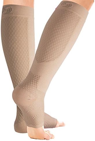 OrthoSleeve FS6+ Compression Foot & Leg Sleeve (1 Pair) for Plantar Fasciitis, Heel Pain, Achilles Tendonitis, Shin Splints, Venous Insufficiency and Leg Cramps