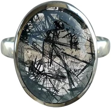 Solid 925 Sterling Silver Ring for Women & Men, Amethyst Ring Gemstone Unique Handcrafted Ring (US Size 5)