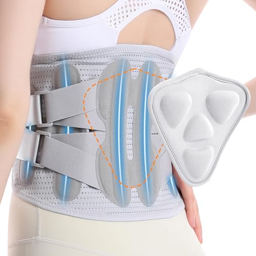 Back Brace for Lower Back Pain Relief for Men&Women Adjustable Lumbar Support Belt Breathable Mesh for Herniated Disc,Sciatica,Scoliosis with Removable 3D Pad Home&Work&Sports (Gray, X-Large)