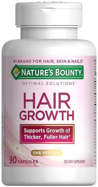 Nature's Bounty Hair Growth Supplement, 1 Per Day, Clinically Shown to Support Thicker, Fuller Hair, with Biotin, Silicon & Arginine, 90 Capsules