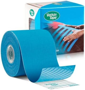 VETKIN VetkinTape Canine & Equine Kinesiology Tape | Veterinary Medical Tape | Vet Wrap for Joint Support & Pet Care | Self Adhesive Bandage Wrap | Blue | 2.4in | (Pack of 1)