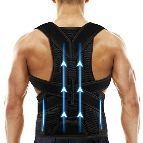 Back Brace Posture Corrector for Women and Men, Relief for Waist, Back and Shoulder Pain, Adjustable and Breathable, Improve Posture L(33"-37")