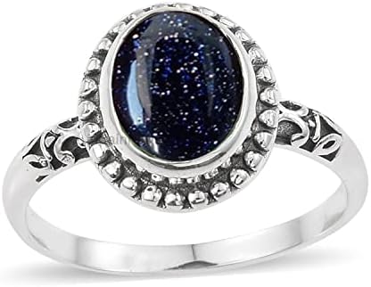 925 Sterling Silver Ring for Womens, Oval Gemstone Unique Handcrafted Ring