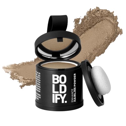 BOLDIFY Hairline Powder (LARGE, 10g) - Root Touch Up Hair Color for Gray Coverage - Bald Spot Concealing Hair Powder for Women & Men - 48-Hour Stain-Proof - Medium Blonde