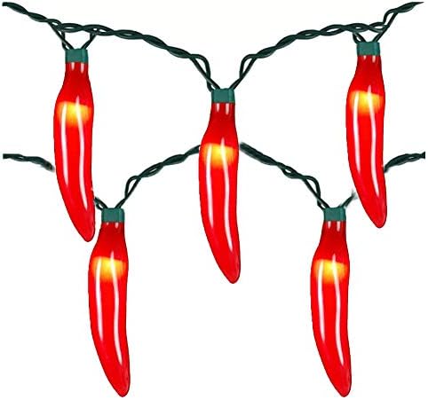 Chili Pepper String Lights, 35 Red Chili Lights with Warm White, 13.6Ft Connectable Hot Pepper String Lights UL Listed for Outdoor Indoor Kitchen Garden Patio Christmas Mexican Party Decor