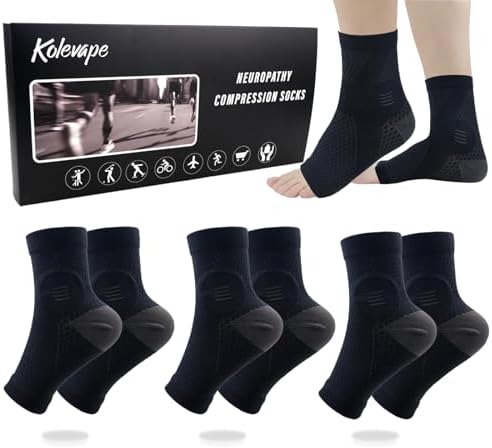 3 Pairs Neuropathy Socks for Women & Men,Nano Comprex Ankle Sleeves Protection Elastic Socks,Soothe Socks for Neuropathy Pain,Anti Fatigue Compression Foot Sleeve Brace Socks