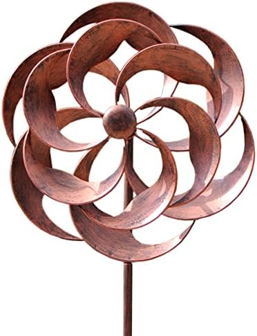360 Degrees Metal Swivel Classical Wind Spinner Willow Leaves for Patio Lawn Outdoor Yard Lawn Garden