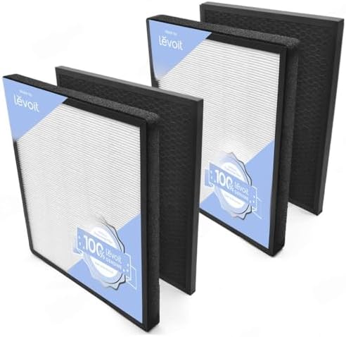 LEVOIT LV-PUR131 Replacement Filter, Genuine Air Purifier Filter, High-Efficiency Activated Carbon for Removal of Odor, Smoke, Pollen, Allergens, LV-PUR131-RF, 2 Pack