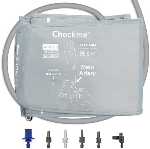 Checkme Extra Large Blood Pressure Cuff for 8.6"-25"(22-64cm), XL Automatic Cuff for Big Arms, Compatible with Most BP Monitors, Replacement Cuff for Home Use with 6 Connectors