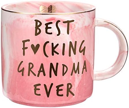 Hendson Grandma Christmas Gifts, Birthday Gifts - Best Grandma Ever - Funny Gift For Nana, New Pregnancy Announcement For Grandparents To Be, Grandmother - Pink Mug, 11.5oz Coffee Cup