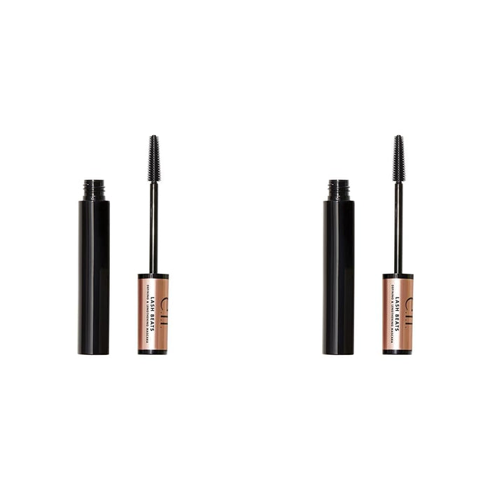 e.l.f. Lash Beats Mascara, Defining & Lengthening Formula for Mega Long Lashes, Creates Natural-Looking Long & Defined Lashes, Black (Pack of 2)