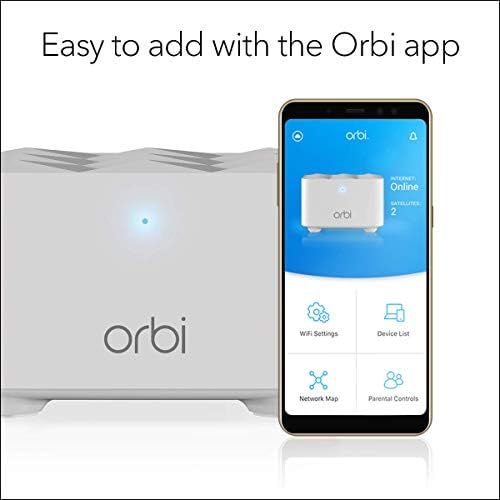 NETGEAR Orbi Mesh WiFi Add-on Satellite - Works with Your Orbi Router, add up to 1,500 sq. ft, speeds up to 1.2Gbps (RBS10) (RBS10-100NAS) (Renewed)