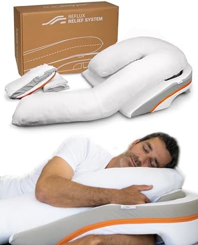 MedCline Reflux Relief System Bundle, Bed Wedge Pillow for Acid Reflux and GERD Relief with Therapeutic Body Pillow, Insert, and Extra Covers, Comfortable Sleep Position, Small for 4'8" to 5'4" Tall