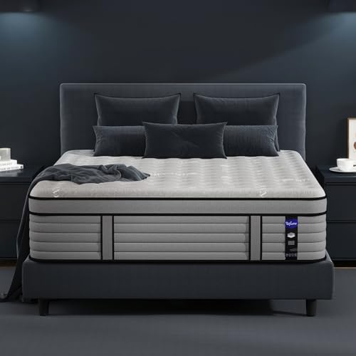 DIFAME Firm King Mattress, 18 Inch King Size Hybrid Mattress in a Box with Gel Memory Foam, Upgraded Pocket Springs for Motion Isolation, Breathable & Cooling Fabric, Back Pain Relief, Edge Support