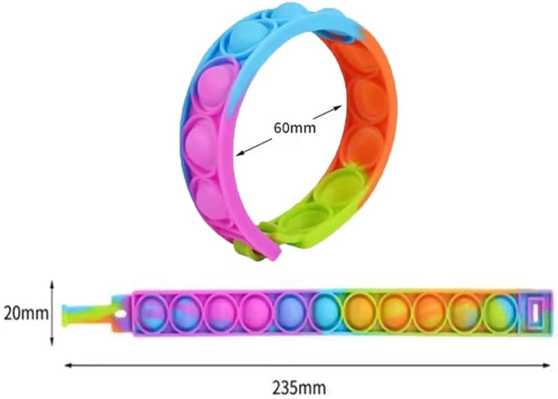 30 Pcs Pop Bracelet Bubble Fidget Toys for Party Favors, Hand Finger Silicone Wristband Bulk for Student Classroom Prizes, Goodie Bag Fillers Stuffers Birthday Christmas Valentine Gifts for Kid