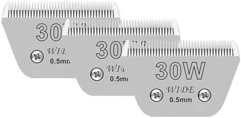 3 Pack 30 Wide Blades for Dog Grooming,Compatible with Andis,Oster A5,Wahl km10 Clippers,Cutting Length 1/50"
