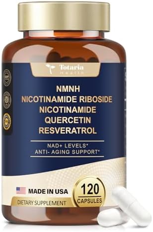 NMNH (Dihydronicotinamide Mononucleotide), Premium NMN Alternative Supplement with Flash-Free Niacinamide (Vitamin B3), Quercetin, and Trans-Resveratrol, 120 Capsules