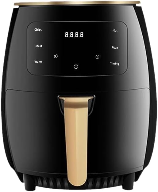Air Fryer, Multifunctional Compact Design with Non-Stick Basket, Dishwasher-Safe Components, Shake Reminder Feature, 97% Less Oil Usage, 6L Capacity, Digital LCD Touchscreen Control, Black