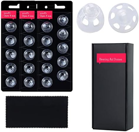 Hearing Aid Domes for Oticon MiniFit Open Vent Bass Domes: 3 Packs (8mm),Universal Domes for Oticon Hearing Aid Supplies