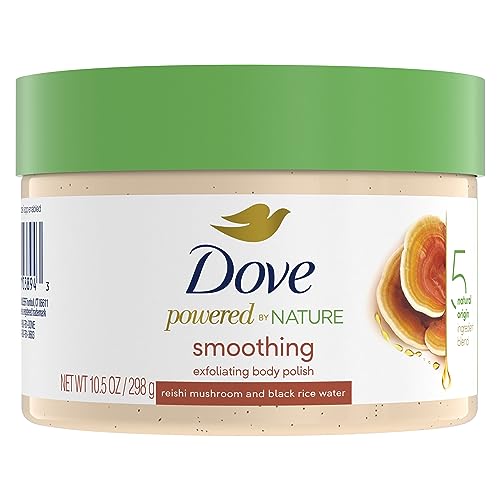 Dove Powered By Nature Smoothing Body Polish Exfoliating With 5 Natural Origin Ingredient Blend For Skin Care 10.5 oz (Pack of 1)