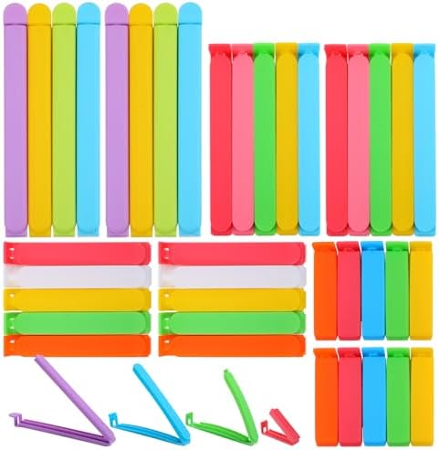 38 PCS 4 Sizes Chip Clips, Good Sealing Plastic Bag Clips for Food and Snack Storage, Keeps Food Fresh (6.3 in, 5 in, 3.5 in, 2.3 in)