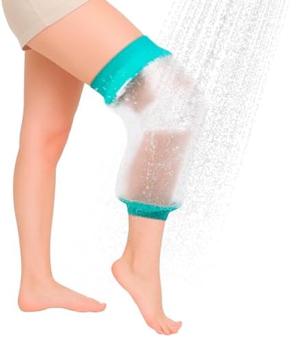 Waterproof Leg Cast Cover for Showering, Reusable Shower Sleeve for Knee After Surgery, Watertight Non-Slip Adult Fracture Protector Bag, Water Proof Medical Covers for Thigh/Joint/Wound/Bandages