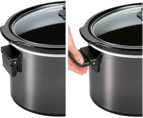 Hamilton-Beach 10 Quart Slow Cooker Black, Large Capacity with Lid Lock, Manual Temperature Control, Dishwasher Safe Stoneware, Keep Warm Setting, Perfect for Roasts, Stews, and Soups