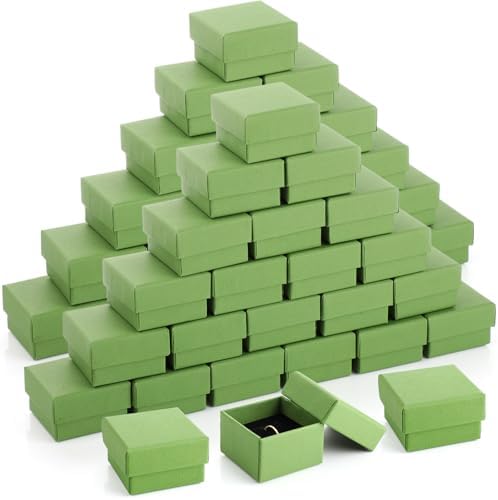 Yinkin 72 Pcs Jewelry Ring Gift Boxes Bulk 2 x 2 x 1.2 Inch Ring Necklace Earring Boxes for Weddings Christmas
