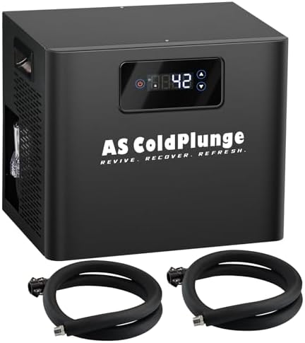 Ice Bath Water Chiller for Cold Plunge Tubs, 1/3 HP Cold Plunge Chiller with Built-in Filter & Pump, Submersible Pump, Insulated Hoses, Ideal for Ice Bath Cold Therapy Recovery 110V