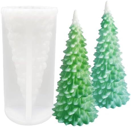 Large Size Christmas Tree Candle Mold for Candle Making, 3D Xmas Silicone Mold for Resin Casting DIY Plaster Polymer Clay Home Decoration