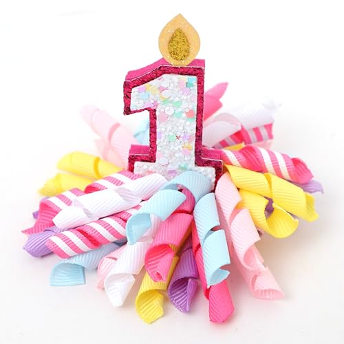 1st Birthday Korker Hair Bow - 1st Birthday Candle Number Hair Accessories, First Birthday Girl Hair Clips, 1st birthday Hair Bow