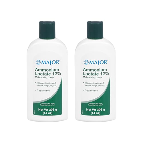Major Ammonium Lactate 12% Moisturizing Lotion - Lactic Acid Lotion - Helps Moisturize and Soften Rough, Dry Skin - Daily Body Lotion - Fragrance-Free - 14 Oz (2 Pack)