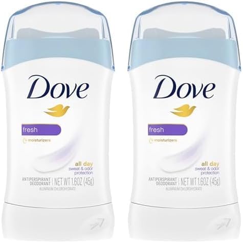Dove Invisible Solid Deodorant, Fresh - 1.6 Oz (Pack of 2)